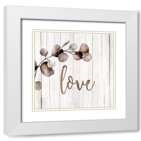 Love Branch White Modern Wood Framed Art Print with Double Matting by Allen, Kimberly