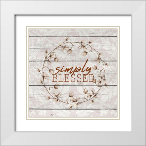 Simply Blessed Cotton White Modern Wood Framed Art Print with Double Matting by Allen, Kimberly