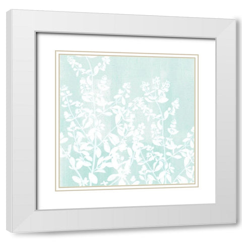 Botany 1 White Modern Wood Framed Art Print with Double Matting by Allen, Kimberly