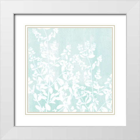 Botany 1 White Modern Wood Framed Art Print with Double Matting by Allen, Kimberly
