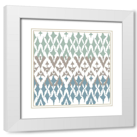 Ikat Pattern 2 White Modern Wood Framed Art Print with Double Matting by Allen, Kimberly