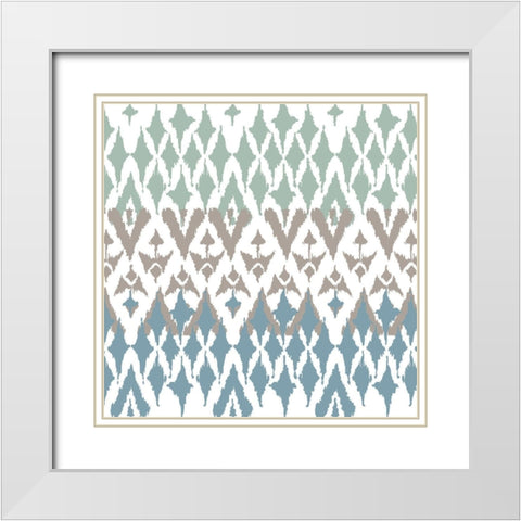 Ikat Pattern 2 White Modern Wood Framed Art Print with Double Matting by Allen, Kimberly