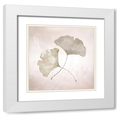 Ginkgo 1 White Modern Wood Framed Art Print with Double Matting by Allen, Kimberly