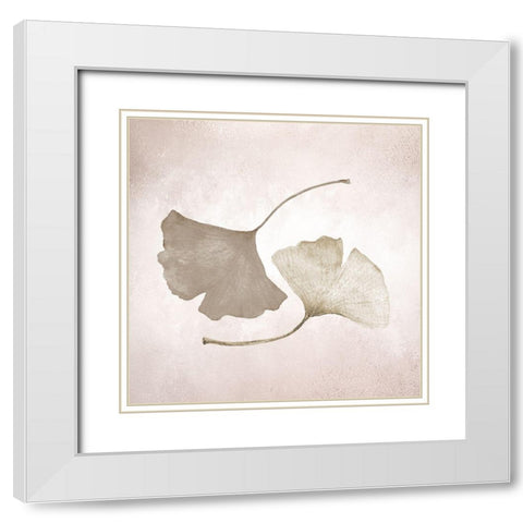 Ginkgo 2 White Modern Wood Framed Art Print with Double Matting by Allen, Kimberly