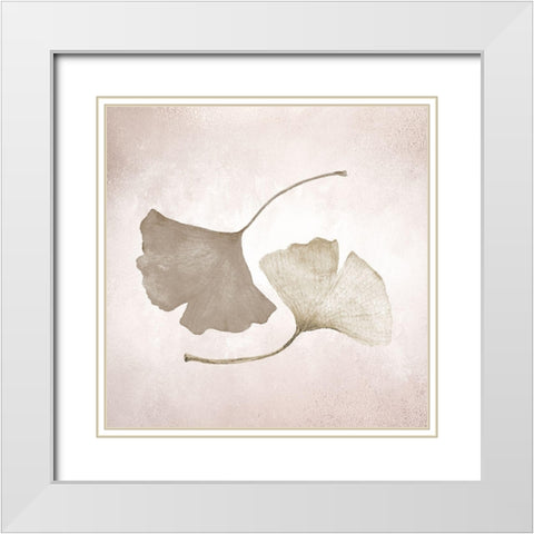 Ginkgo 2 White Modern Wood Framed Art Print with Double Matting by Allen, Kimberly