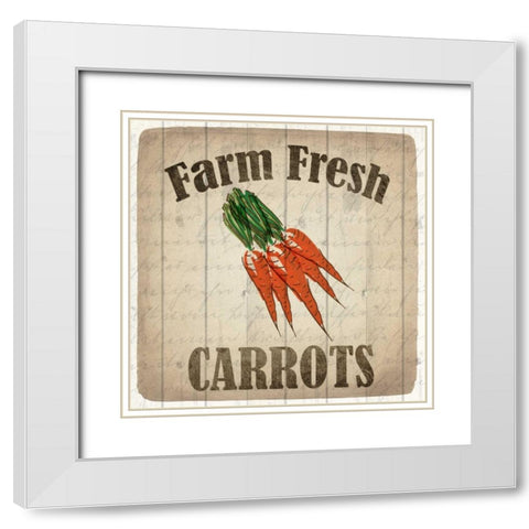 Farm Fresh Carrots White Modern Wood Framed Art Print with Double Matting by Allen, Kimberly