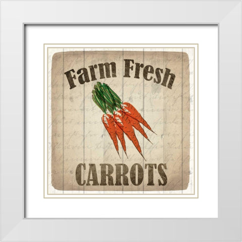 Farm Fresh Carrots White Modern Wood Framed Art Print with Double Matting by Allen, Kimberly