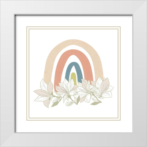 Magnolia Rainbow 1 White Modern Wood Framed Art Print with Double Matting by Allen, Kimberly