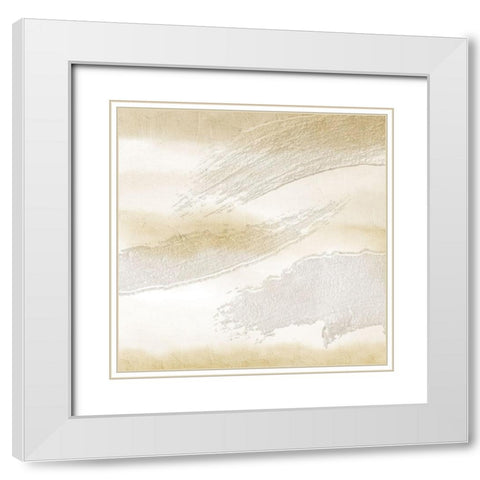 Brush Strokes White Modern Wood Framed Art Print with Double Matting by Allen, Kimberly