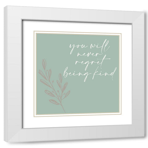 Never Regret White Modern Wood Framed Art Print with Double Matting by Allen, Kimberly