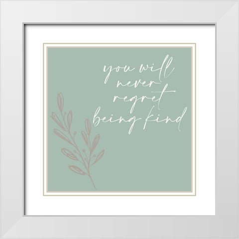 Never Regret White Modern Wood Framed Art Print with Double Matting by Allen, Kimberly