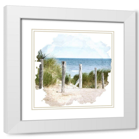 At the Beach 1 White Modern Wood Framed Art Print with Double Matting by Allen, Kimberly
