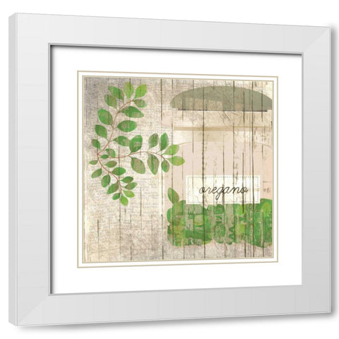 Oregano White Modern Wood Framed Art Print with Double Matting by Allen, Kimberly