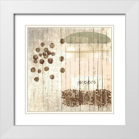 Pepper White Modern Wood Framed Art Print with Double Matting by Allen, Kimberly