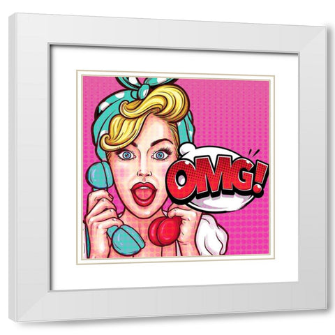 OMG White Modern Wood Framed Art Print with Double Matting by Allen, Kimberly