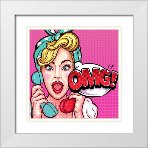 OMG White Modern Wood Framed Art Print with Double Matting by Allen, Kimberly