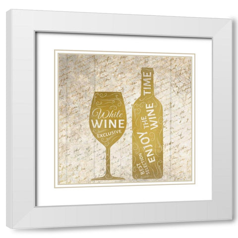 White Wine White Modern Wood Framed Art Print with Double Matting by Allen, Kimberly