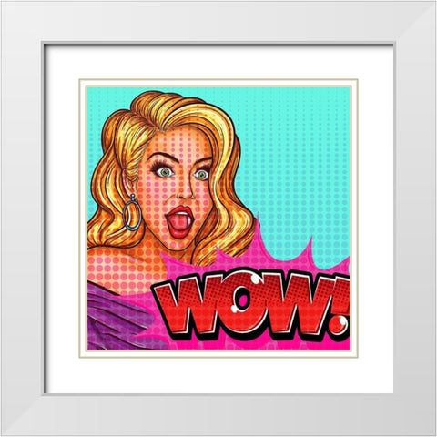 Wow Girl White Modern Wood Framed Art Print with Double Matting by Allen, Kimberly