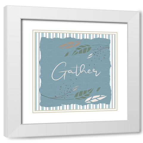 Gather Stripes Square White Modern Wood Framed Art Print with Double Matting by Allen, Kimberly