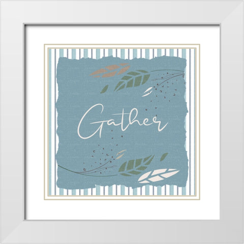 Gather Stripes Square White Modern Wood Framed Art Print with Double Matting by Allen, Kimberly