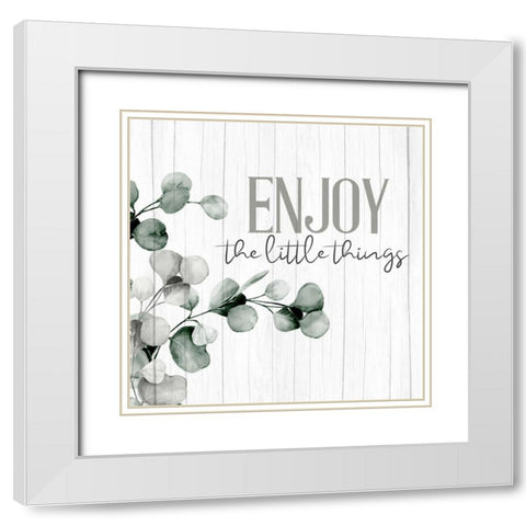 Enjoy Branches White Modern Wood Framed Art Print with Double Matting by Allen, Kimberly