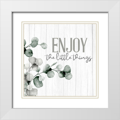 Enjoy Branches White Modern Wood Framed Art Print with Double Matting by Allen, Kimberly