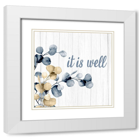 It is Well Branch White Modern Wood Framed Art Print with Double Matting by Allen, Kimberly