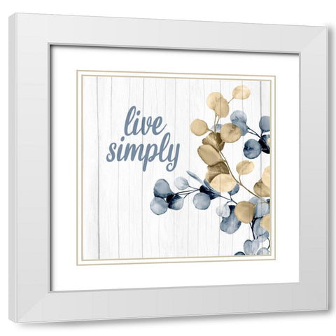 Live Simply Branch White Modern Wood Framed Art Print with Double Matting by Allen, Kimberly