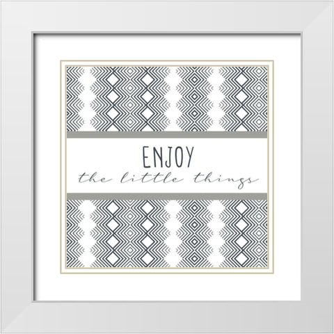 Enjoy Square White Modern Wood Framed Art Print with Double Matting by Allen, Kimberly