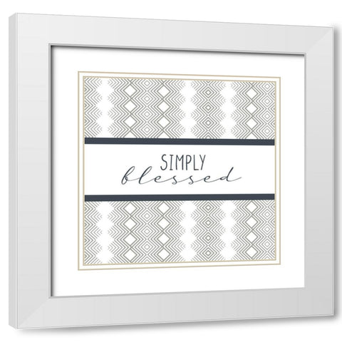 Simply Blessed Pattern White Modern Wood Framed Art Print with Double Matting by Allen, Kimberly