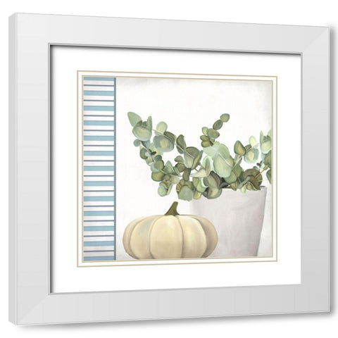 Pumpkin Pot 1 White Modern Wood Framed Art Print with Double Matting by Allen, Kimberly