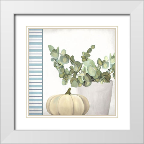 Pumpkin Pot 1 White Modern Wood Framed Art Print with Double Matting by Allen, Kimberly