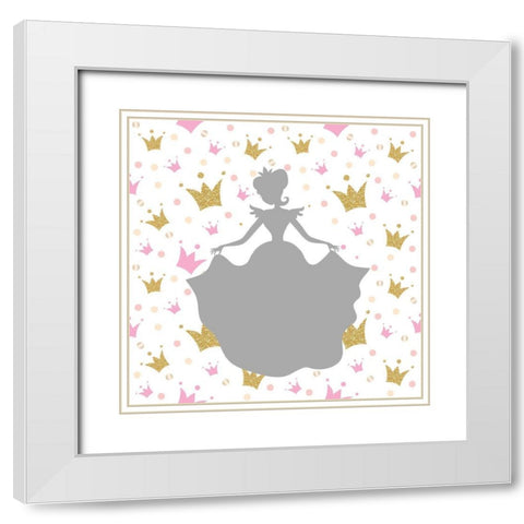 Princess Dreams 1 White Modern Wood Framed Art Print with Double Matting by Allen, Kimberly