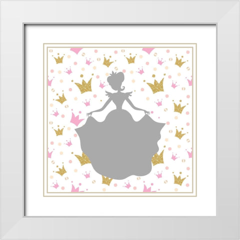 Princess Dreams 1 White Modern Wood Framed Art Print with Double Matting by Allen, Kimberly
