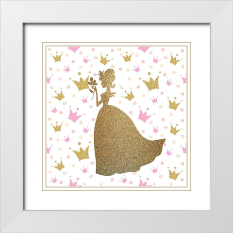 Princess Dreams 3 V2 White Modern Wood Framed Art Print with Double Matting by Allen, Kimberly