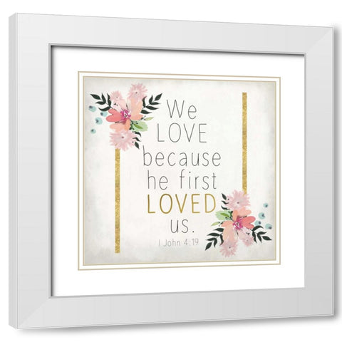 We Love White Modern Wood Framed Art Print with Double Matting by Allen, Kimberly