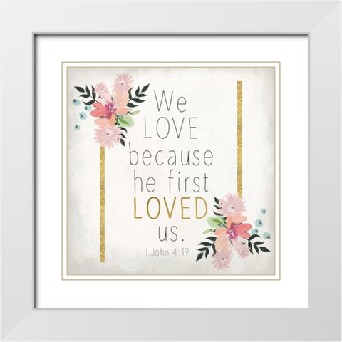 We Love White Modern Wood Framed Art Print with Double Matting by Allen, Kimberly