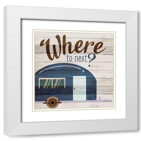 Where Next 1 White Modern Wood Framed Art Print with Double Matting by Allen, Kimberly