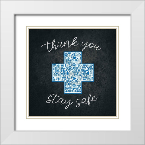 Stay Safe White Modern Wood Framed Art Print with Double Matting by Allen, Kimberly