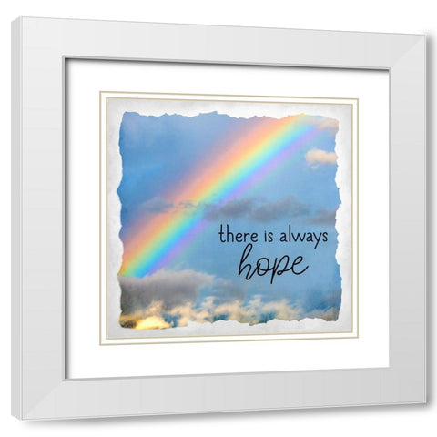 There is Always Hope White Modern Wood Framed Art Print with Double Matting by Allen, Kimberly