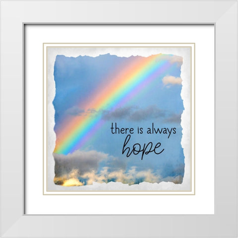 There is Always Hope White Modern Wood Framed Art Print with Double Matting by Allen, Kimberly