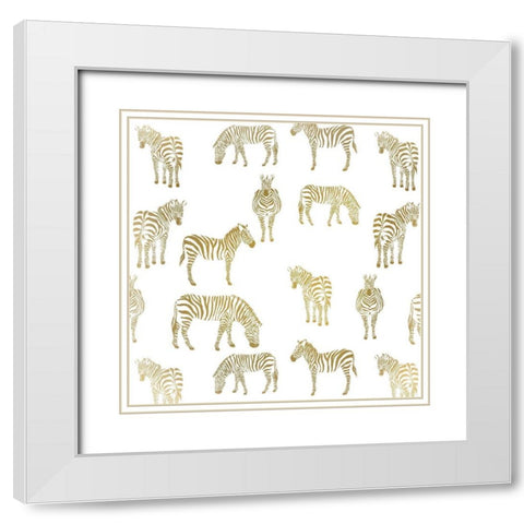 Zebra Zebra White Modern Wood Framed Art Print with Double Matting by Allen, Kimberly