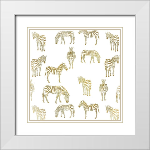 Zebra Zebra White Modern Wood Framed Art Print with Double Matting by Allen, Kimberly