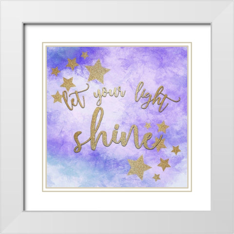 Let Your Light Shine White Modern Wood Framed Art Print with Double Matting by Allen, Kimberly