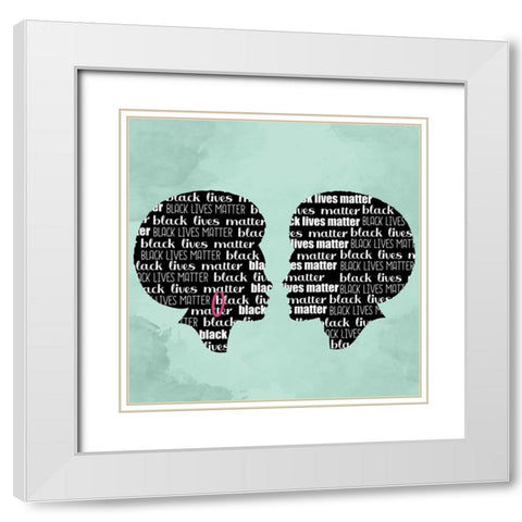 BLM Square White Modern Wood Framed Art Print with Double Matting by Allen, Kimberly