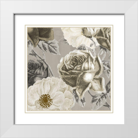 Floral Square White Modern Wood Framed Art Print with Double Matting by Allen, Kimberly