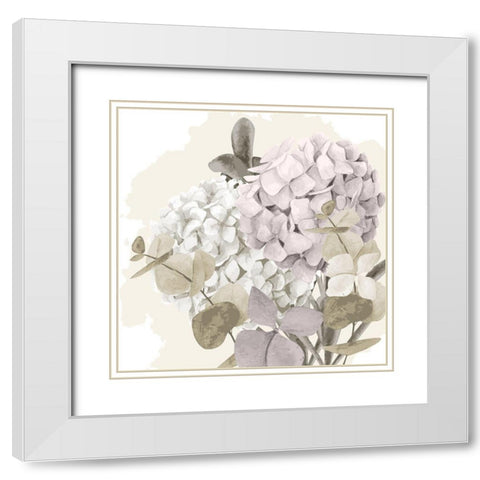Hydrangea 2 V2 White Modern Wood Framed Art Print with Double Matting by Allen, Kimberly