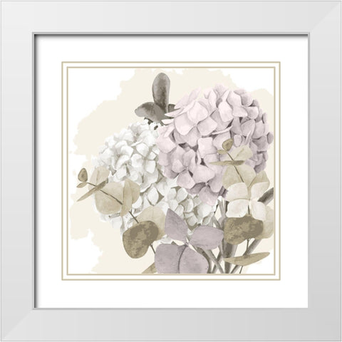Hydrangea 2 V2 White Modern Wood Framed Art Print with Double Matting by Allen, Kimberly