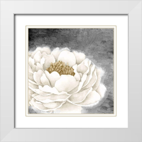 White Peony White Modern Wood Framed Art Print with Double Matting by Allen, Kimberly