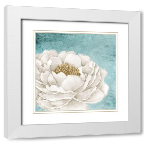 White Peony 2 White Modern Wood Framed Art Print with Double Matting by Allen, Kimberly